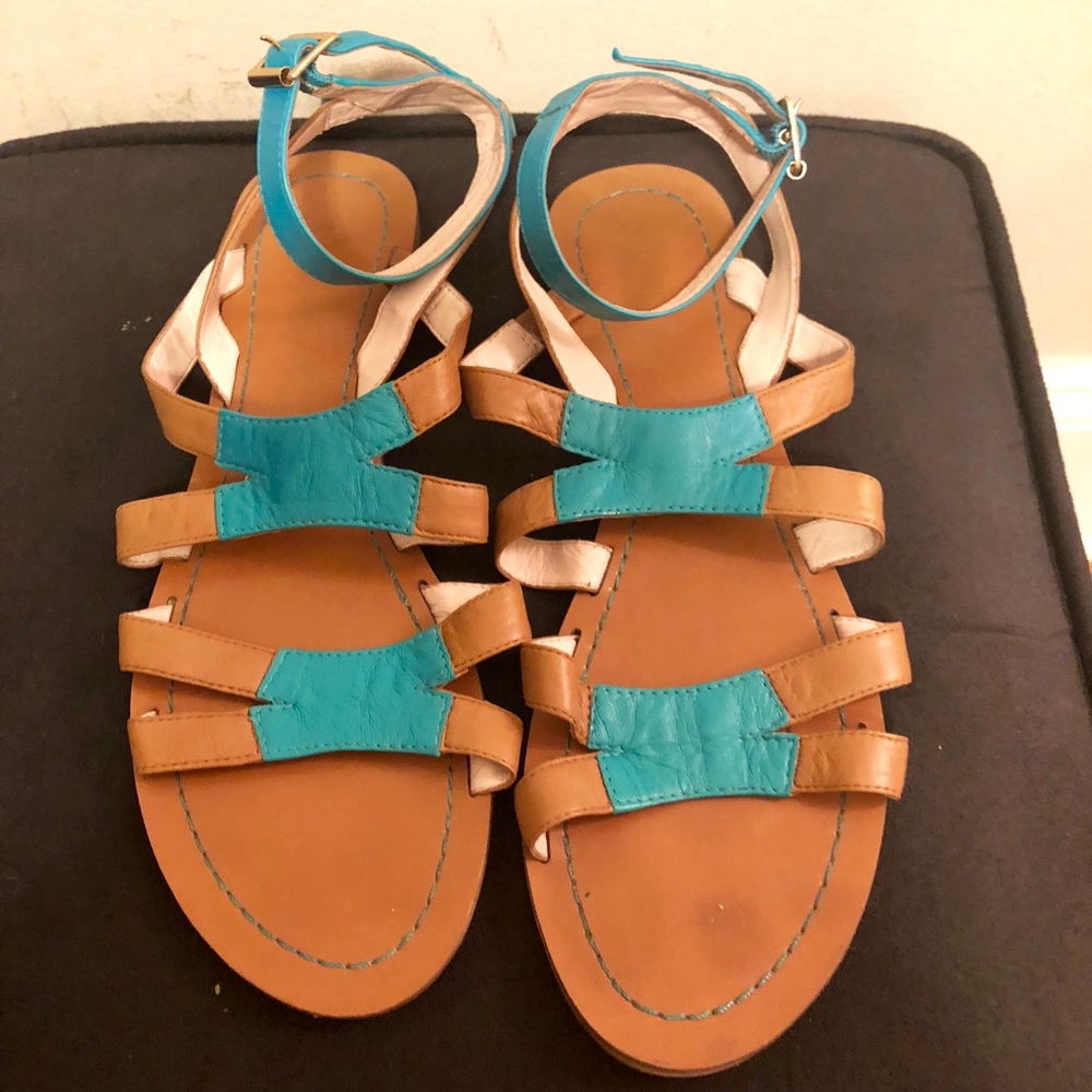 Vince Camuto Brown and Turquoise Sandals Size 9